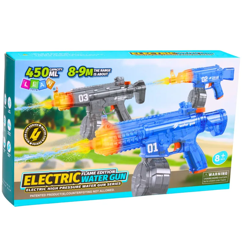 Elektryczny Karabin Pistolet Na Wodę Automatyczny Zasięg 8-9M 450 ml - Czarny