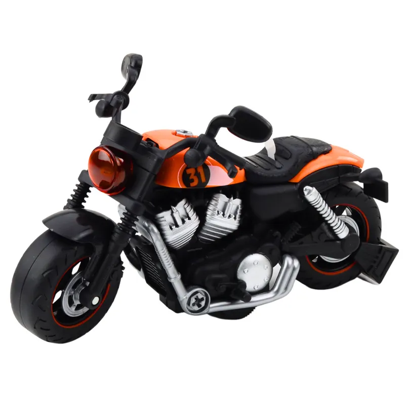 Motocykl Do Skręcania Rozkręcania DIY Światła Dźwięki - Pomarańczowy