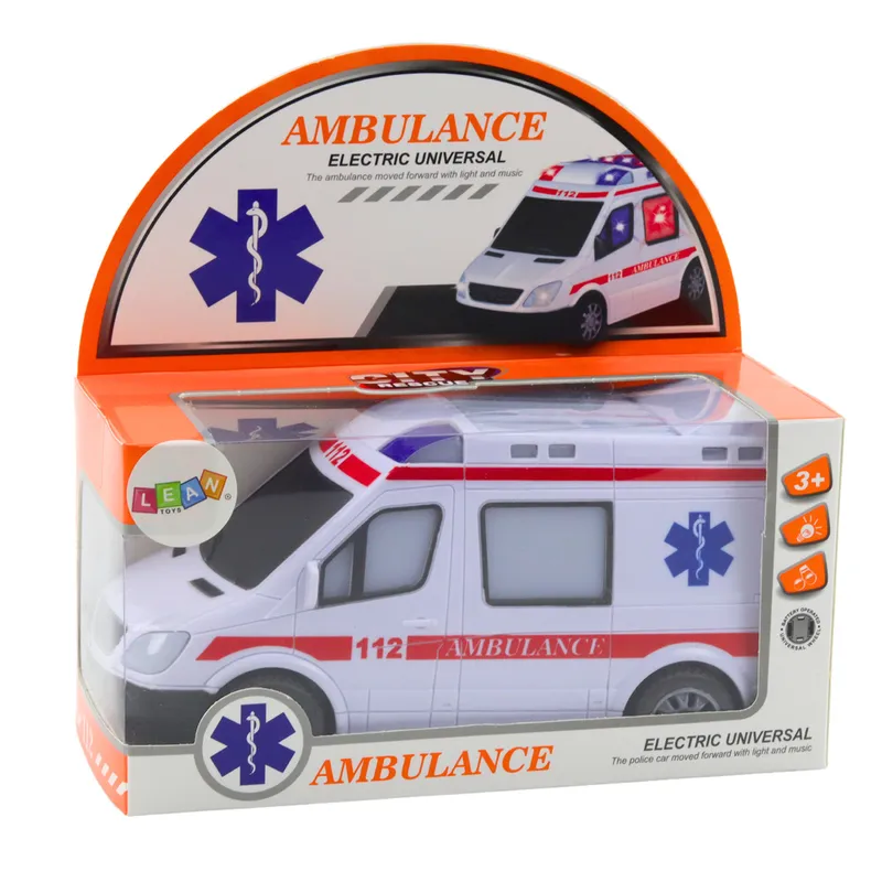 Karetka Ambulans Na Baterie Światła Dźwięki - Biały