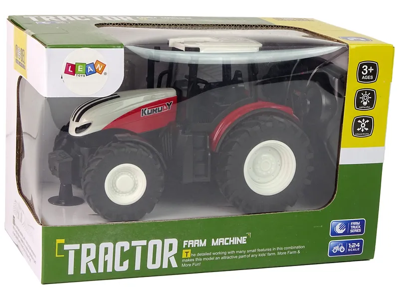Traktor Rolniczy 1:24 Zdalnie Sterowany R/C Pilot Farma Biało Czerwony