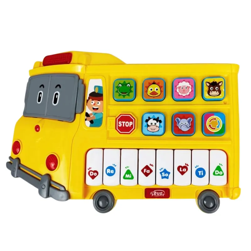 Pianinko Elektryczne Edukacyjne Dla Malucha Autobus - Żółty