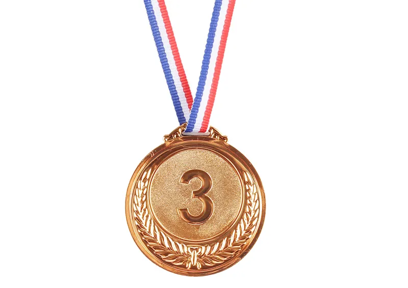 Medal Trzecie Miejsce Nagroda Trofeum Cynkowy 6,5cm - Brązowy