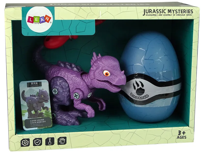 Zestaw Dinozaur Stygimoloch Z Jajkiem DIY Śrubokręt - Fioletowy