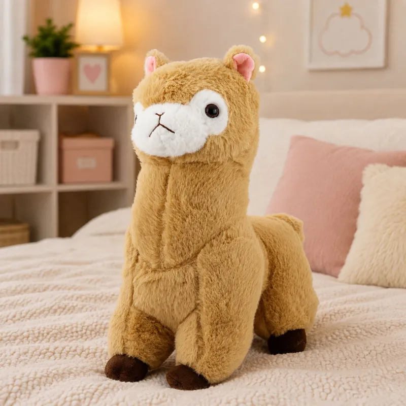 Pluszowa Alpaka Lama Maskotka Przytulanka Miękkie Futerko 38 cm - Kremowa