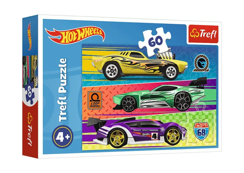 Puzzle - 60 - Hot Wheels - Wyścig - TREFL 17389
