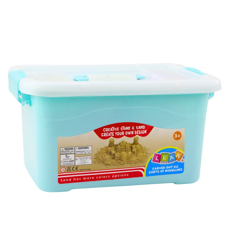 Zestaw Magiczny Piasek 3kg Foremki Narzędzia Dmuchana Plansza - Różowy