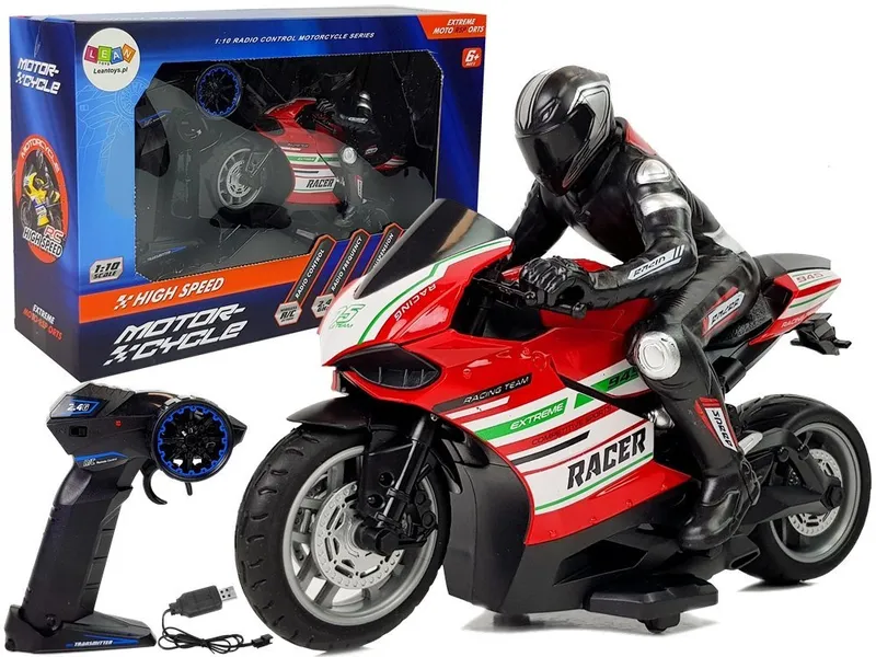 Motor Sportowy Ścigacz Zdalnie Sterowany 2.4G Zasięg 35 m - Czerwony