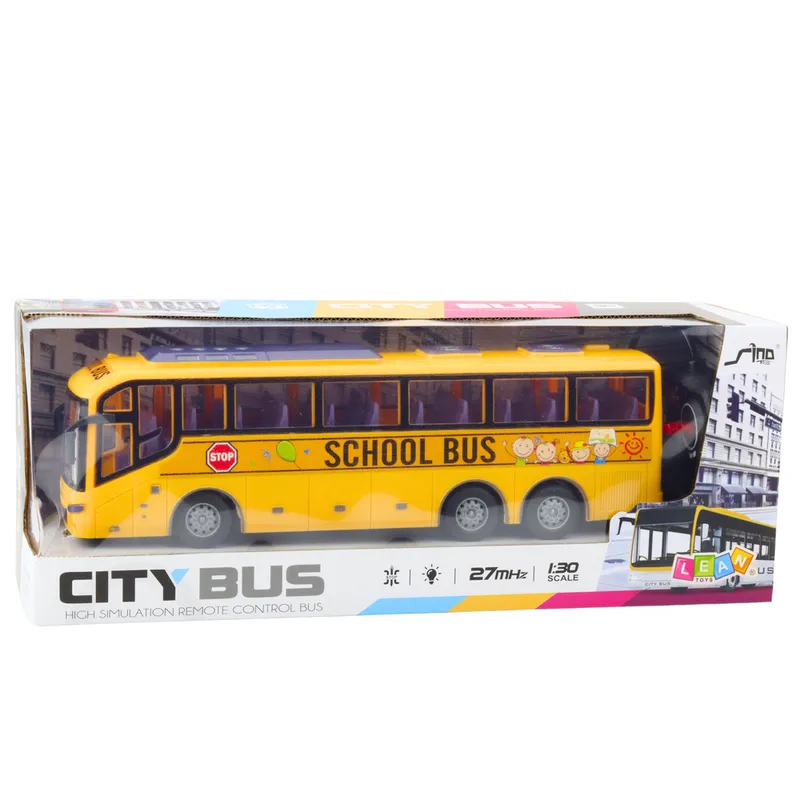 Autobus Zdalnie Sterowany RC Szkolny 1:30 Światła - Żółty