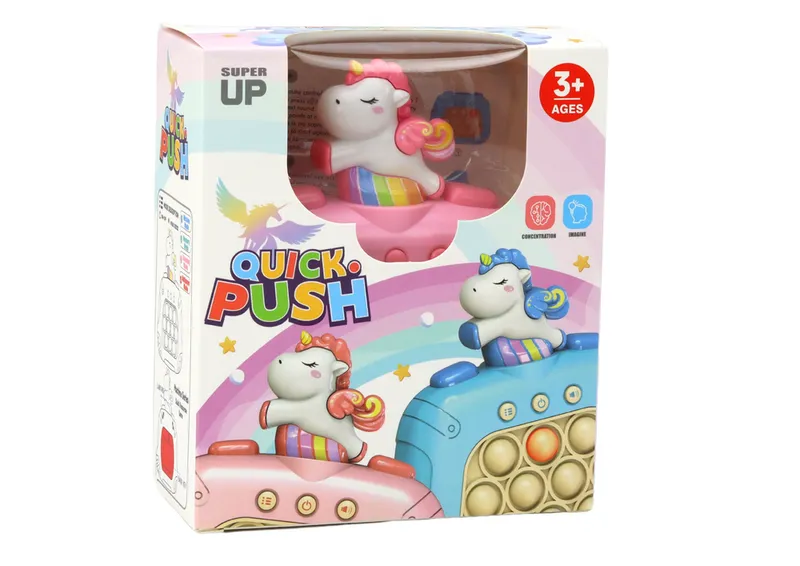 Gra Sensoryczna Jednorożec Pop It Na Baterie Światła Dźwięki - Różowa