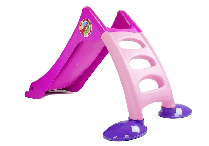 Zjeżdżalnia Ogrodowa Dla Dzieci 3-STOPNIOWA Drabinka 130cm 424 - Różowa