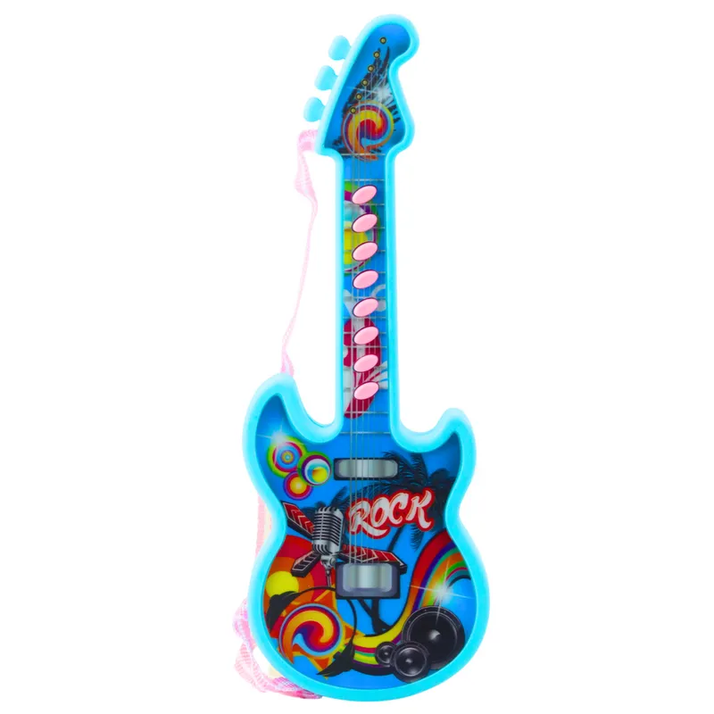 Gitara Elektryczna Dla Dzieci Melodie Gama Solmizacyjna 29cm - Niebieski