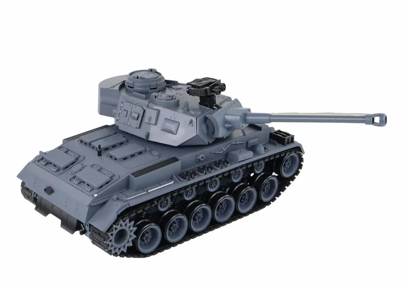 Czołg Zdalnie Sterowny RC 1:18 Armata Dym Tarcza Dźwięki - Szary