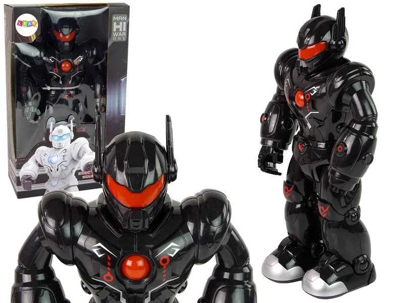 Robot Interaktywny Chodzi Dźwięk Świeci - Czarny