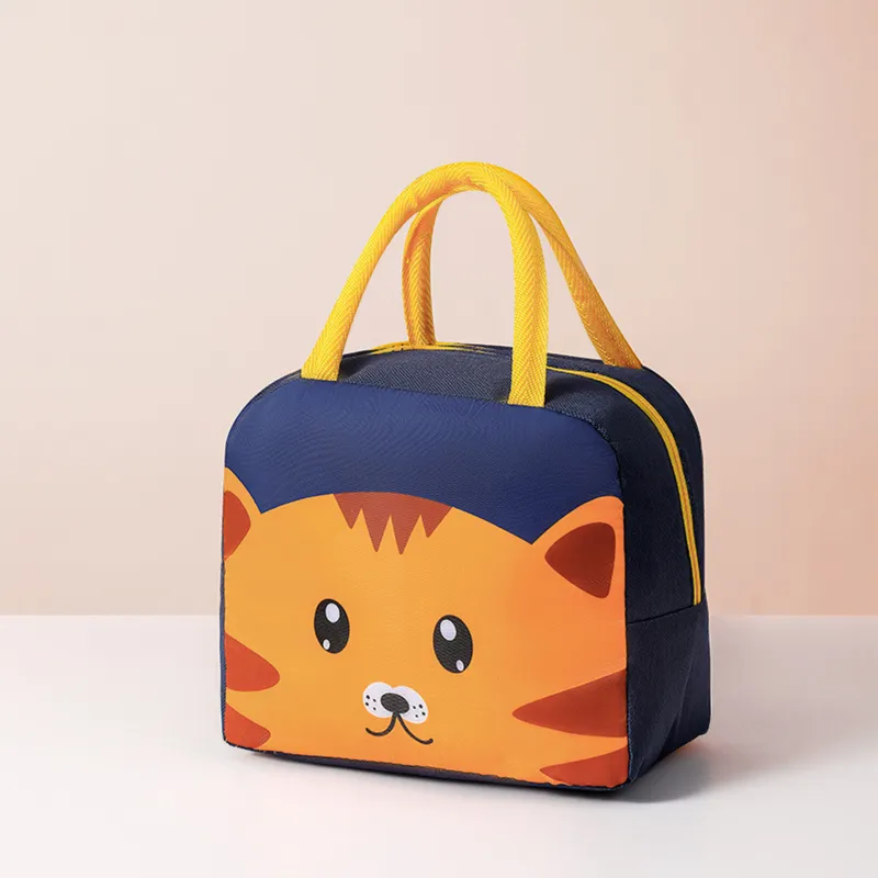 Torba Termiczna Izolacyjna Śniadaniowa Lunch Bag Kot 23cm - Granatowa