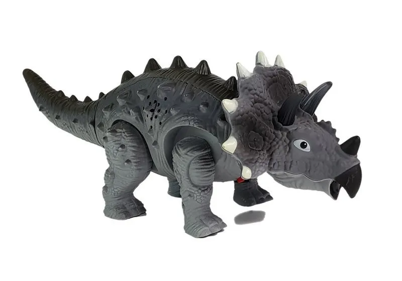 Dinozaur Na Baterie Triceratops - Szary