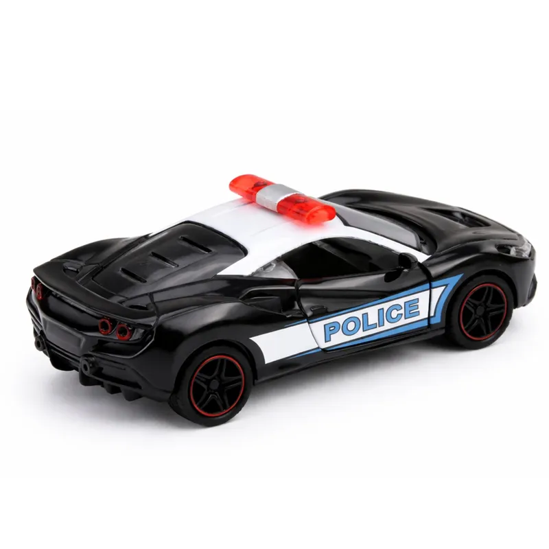 Autko Sportowe Policyjne Samochód Z Napędem Metalowy Pull-Back 1:43 - Czarny