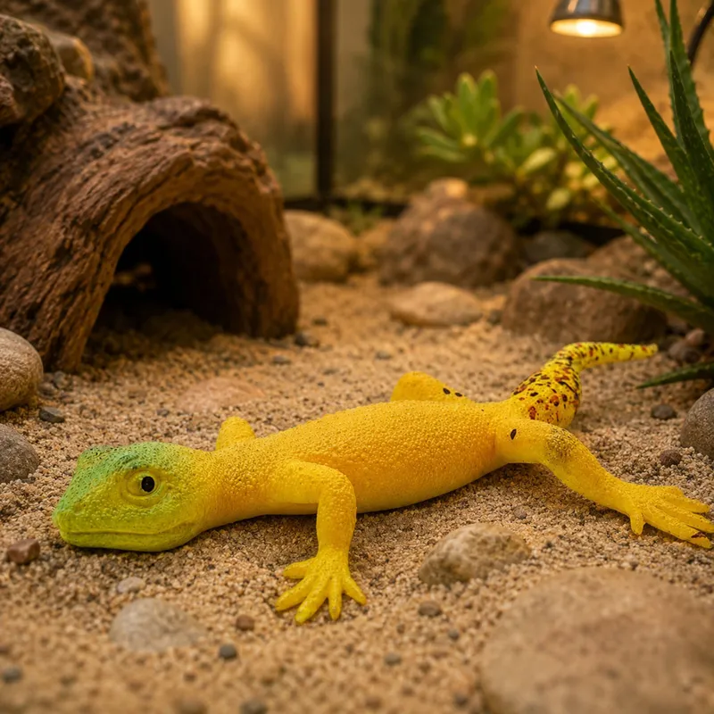 Gekon Złocisty Gumowa Figurka Rozciągliwa Realistyczna Gad 15,5 cm