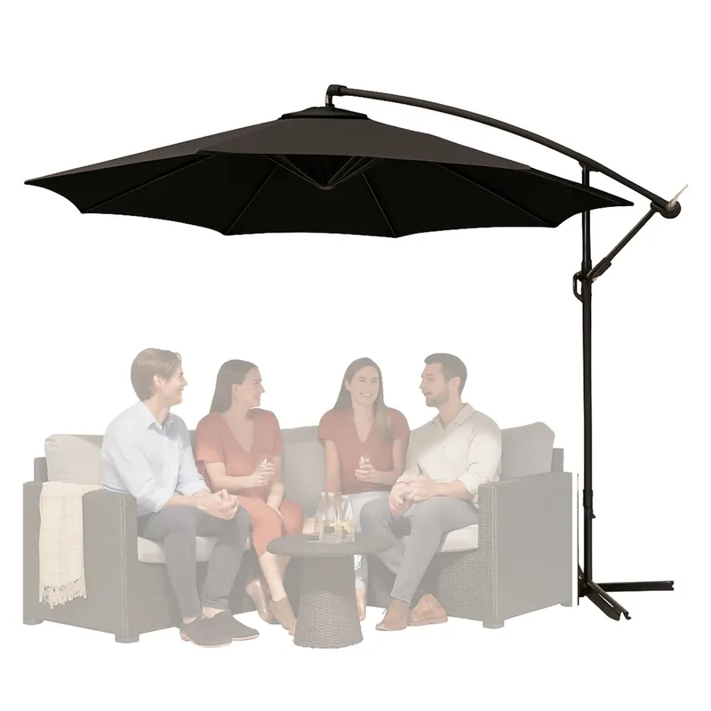 Parasol Ogrodowy Boczny Z Regulacją Pochyłu 350 x 250cm Antracyt