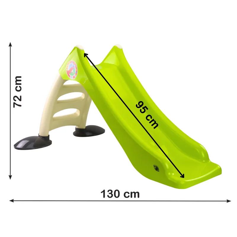 Zjeżdżalnia Ogrodowa Dla Dzieci 3-STOPNIOWA Drabinka 130cm 424 - Limonkowa