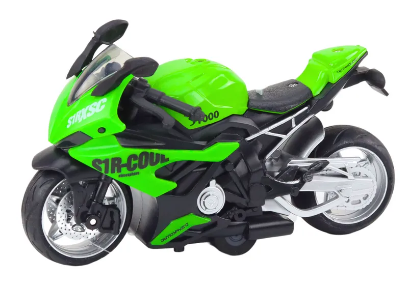 Motocykl Sportowy Z Napędem Frykcyjnym 3 Kolory Biały Zielony Niebieski
