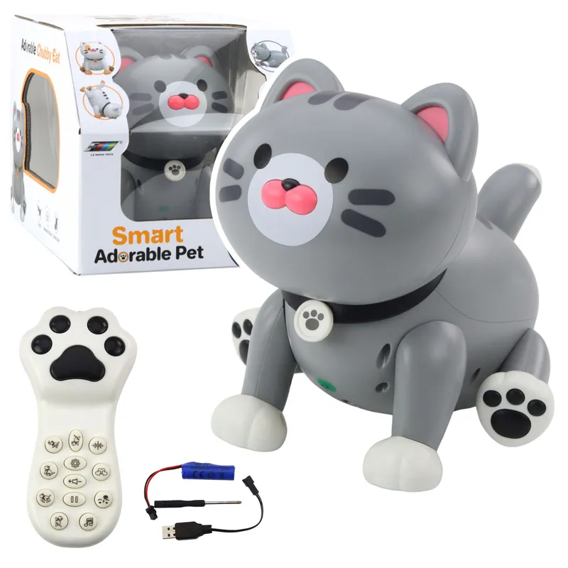 Interaktywny Robot Kotek Zdalnie Sterowany RC Pilot - Szary