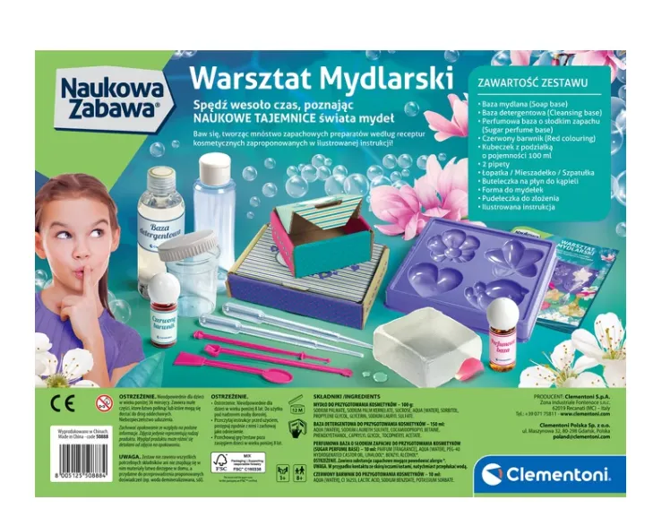 Naukowa Zabawa Zestaw Warsztat Mydlarski Język Polski CLEMENTONI 50888