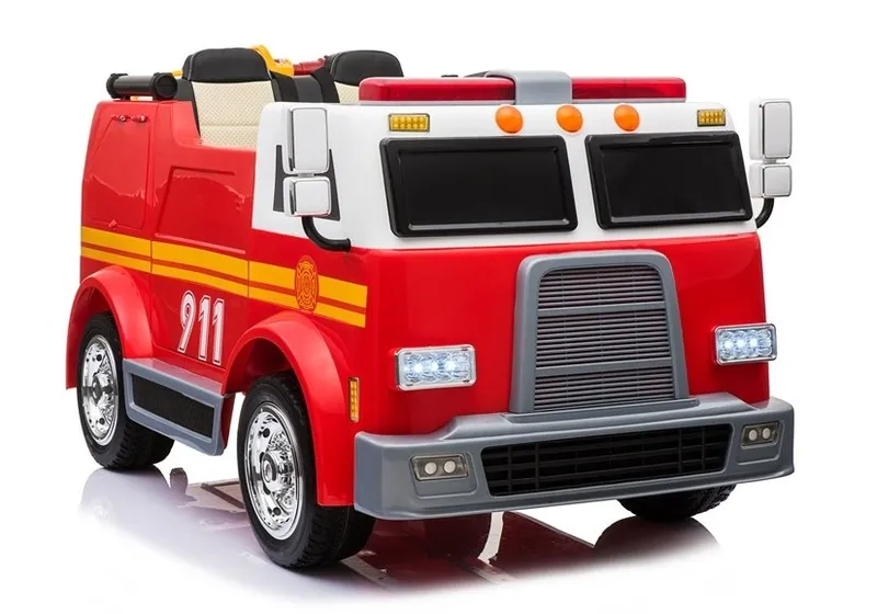 Wóz Strażacki Na Akumulator Dla Dzieci Pilot Sikawka LL911 - Czerwony