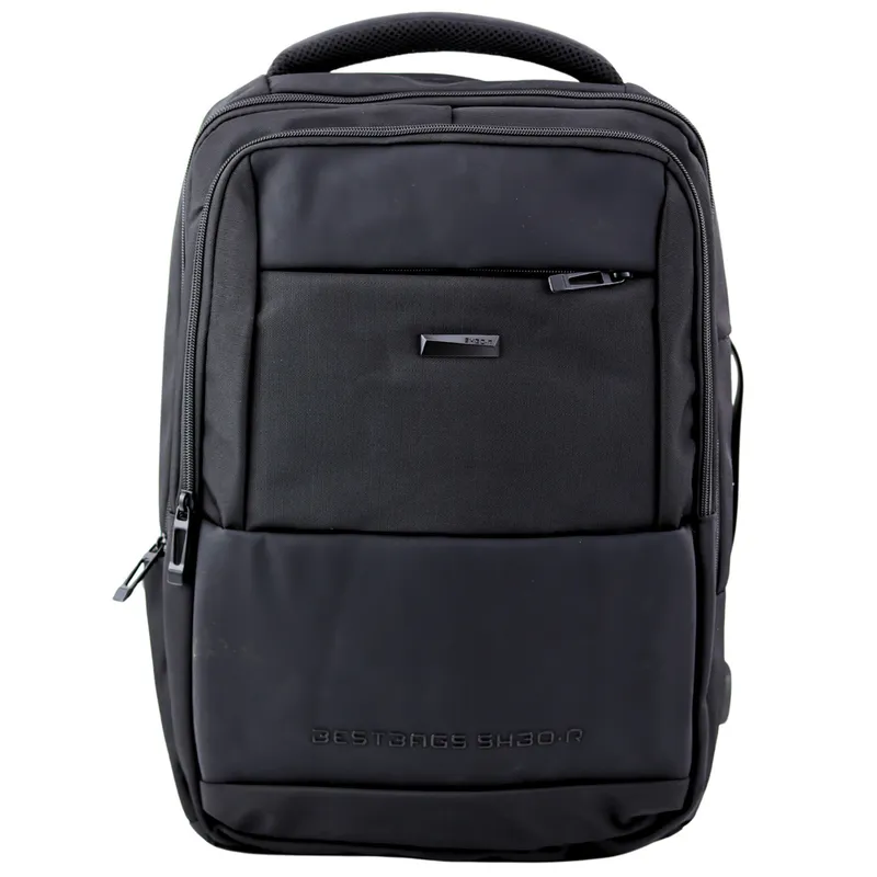 Plecak Miejski Biznesowy USB Pas Piersiowy 26l 45cm - Czarny