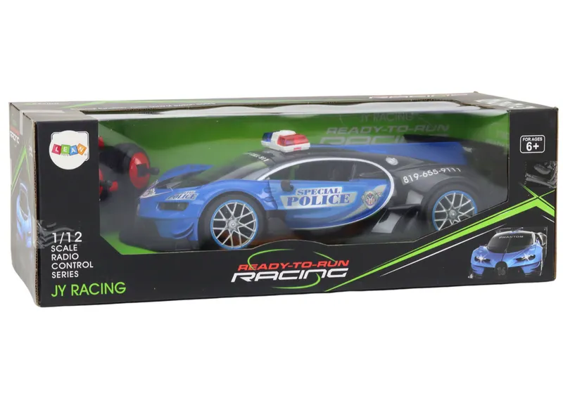 Auto Zdalnie Sterowane RC Policyjne W Skali 1:12 - Niebieski
