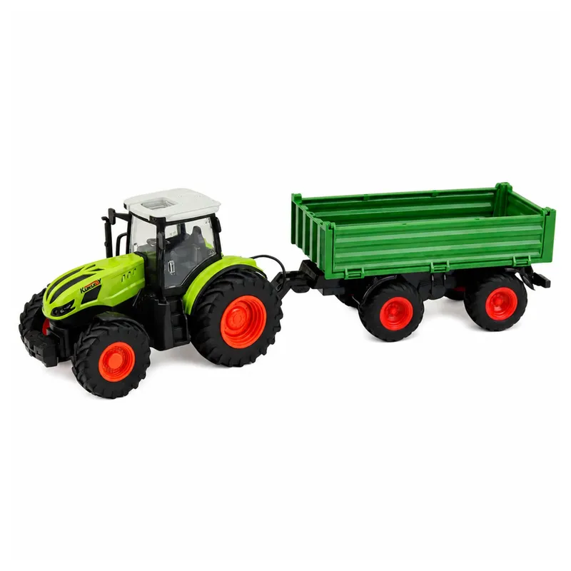 Traktor Rolniczy Z Przyczepą Wywrotką Zdalnie Sterowany RC 1:24 - Zielony