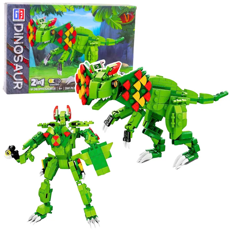 Klocki Konstrukcyjne Dinozaur Dilophosaurus 269 el - Zielony
