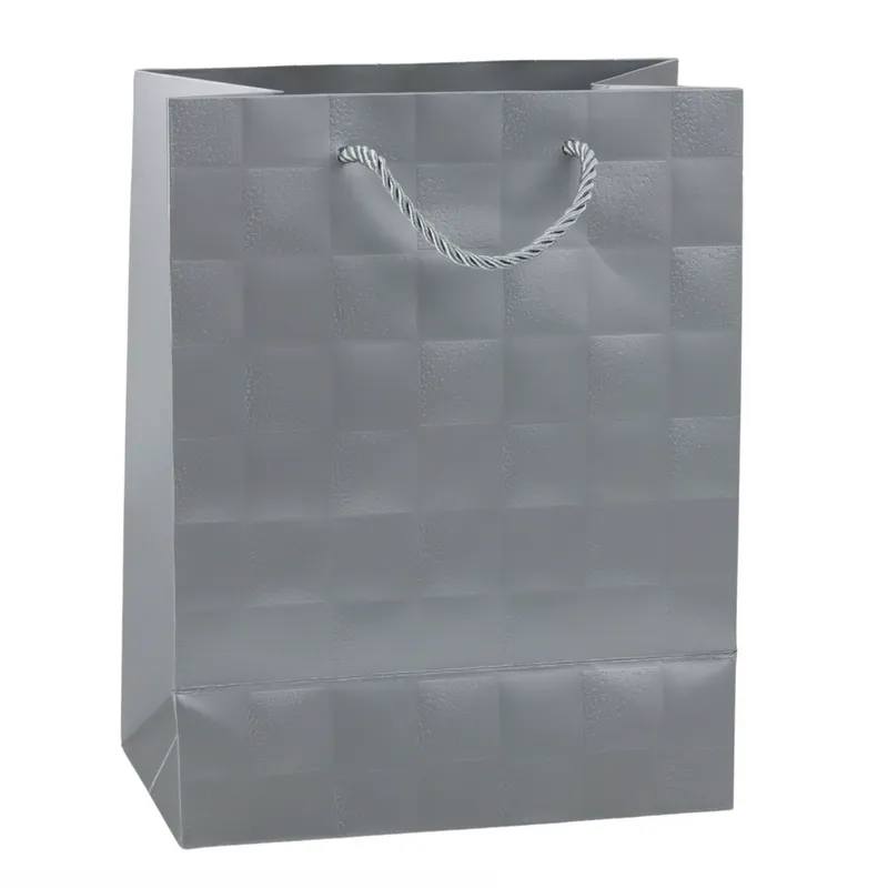 Torba Prezentowa Elegancka Tłoczone Kwadraty 23 x 18 x 10,5 cm