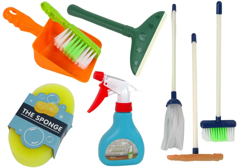 Zestaw Do Sprzątania Cleaning Set 11 Elementów AGD Mop Miotła Wiadro