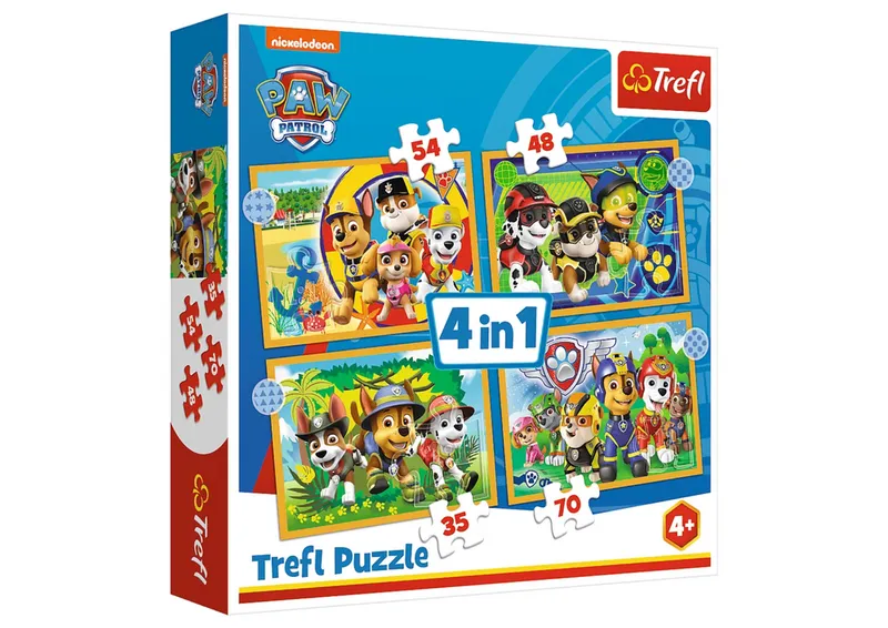 Puzzle - 4w1 (12, 15, 20, 24) - Wakacyjny Psi Patrol - TREFL 34395