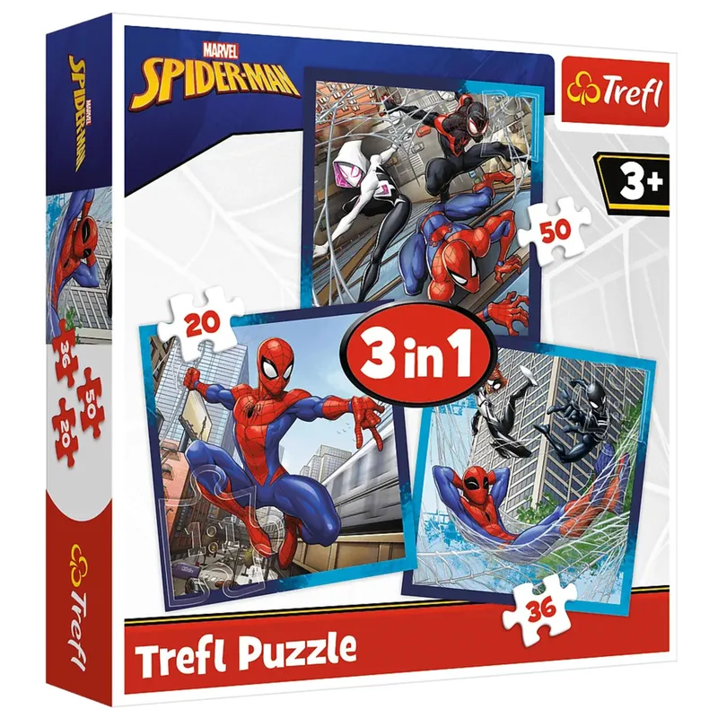 Puzzle - 3w1 (20, 36, 50) - Pajęczy Przyjaciele - DISNEY MARVEL Spiderman - TREFL 34874