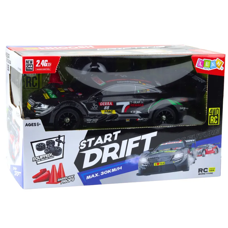 Samochód Wyścigowy Auto Do Driftu RC Karbon 30km/h 1:16 - Czarny