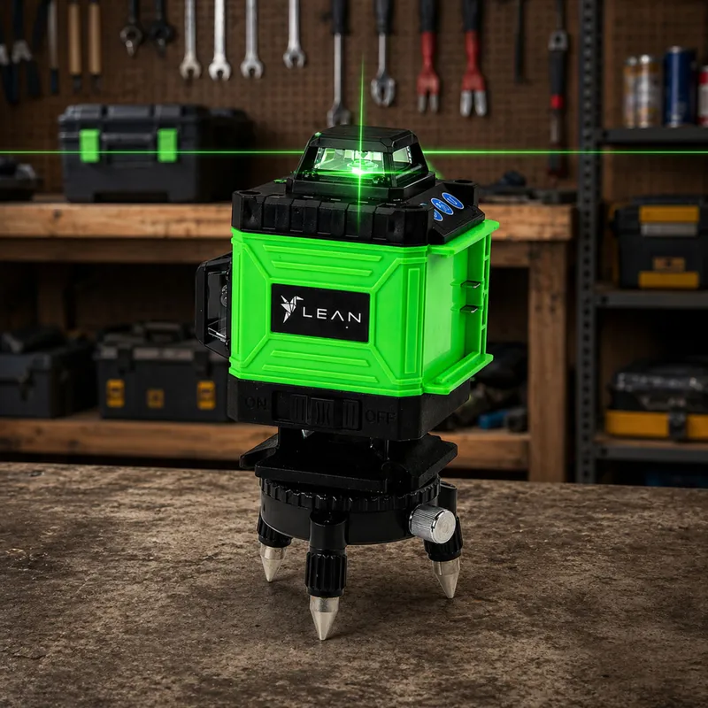 Poziomica Laserowa Płaszczyznowa 4D 16 Linii Torba 2 Akumulatory - Zielona