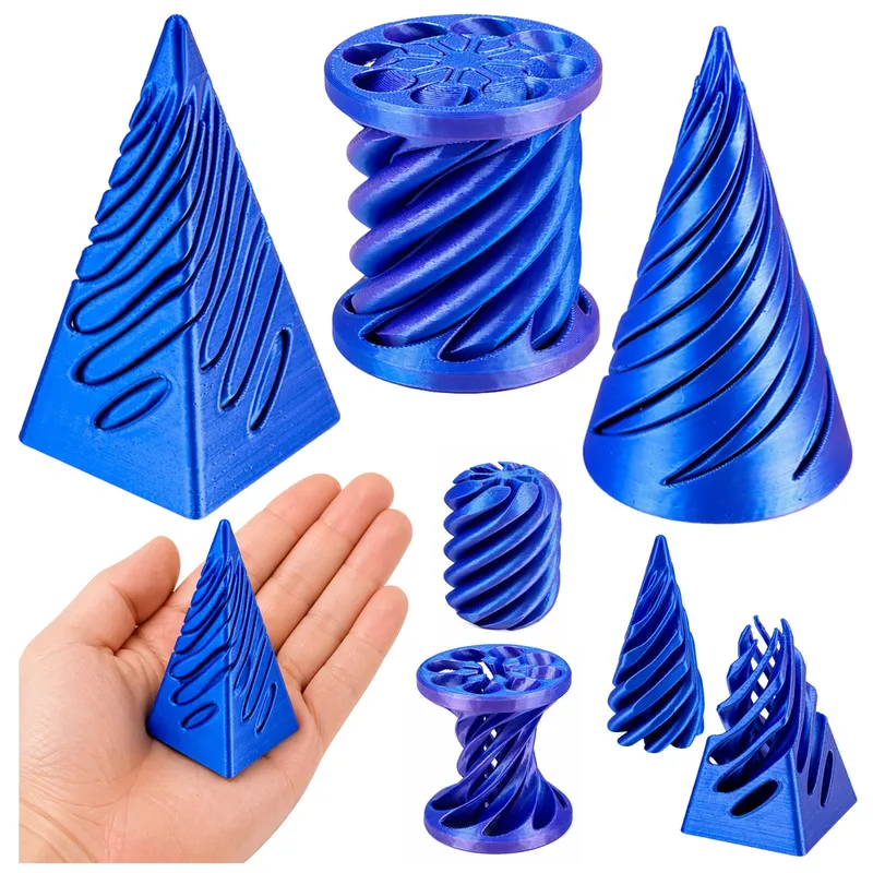 Zabawki Antystresowe Stożki Obrotowe Sensoryczne Figurki 3D Niebieskie