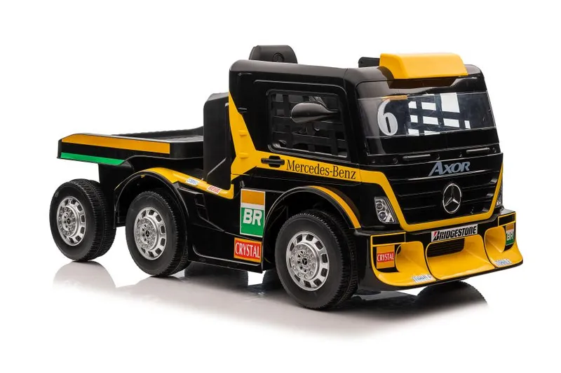 Auto Na Akumulator Ciężarówka MERCEDES + Naczepa XMX622B LCD - Żółty