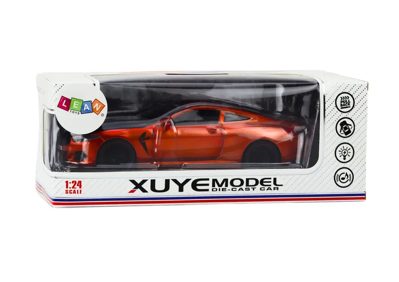 Auto Sportowe Metalowe Napęd Frykcyjny Otwierane Elementy 1:24 - Pomarańczowe