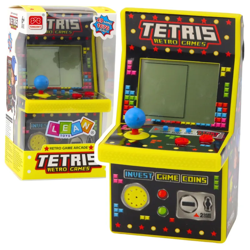 Mini Automat Do Gry Tetris Retro 49 Gier 1676 Poziomów - Żółty