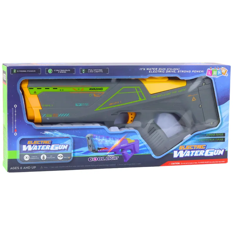 Elektryczny Pistolet Karabin Na Wodę 550 ml Zasięg 10m - Szary