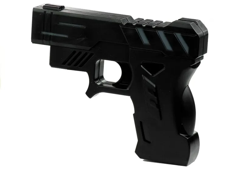 Pistolet Laserowy Z Tarczą Budzik Zegarek - Czarny