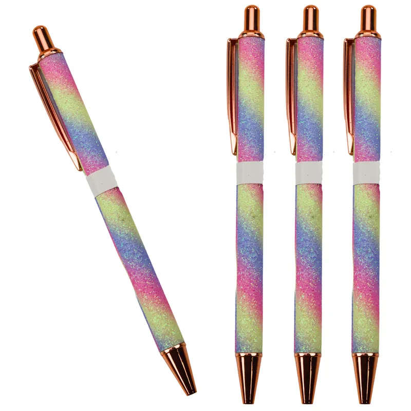 Długopis Metalowy Automatyczny Brokatowy Tusz 1.0mm - Niebieski