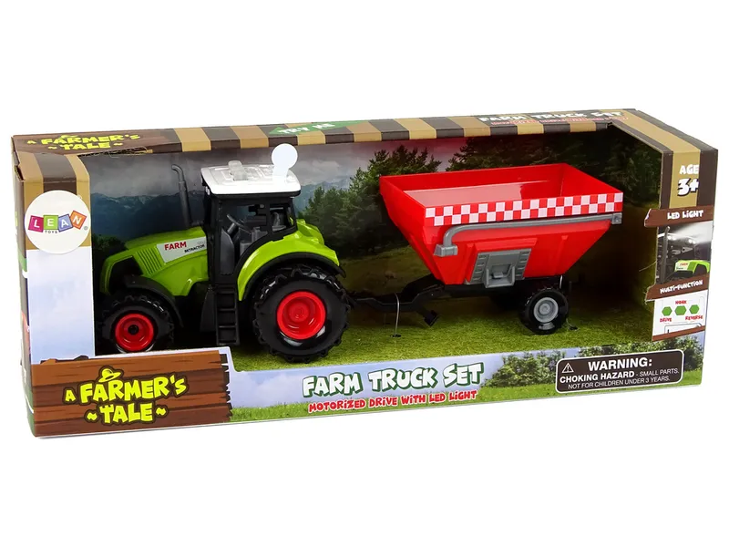 Traktor Farma Odpinana Przyczepa Na Zboże Dźwięk - Zielony