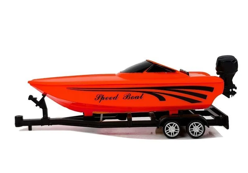 Camper Z Czerwoną Motorówką I Napędem Frykcyjnym 1:48