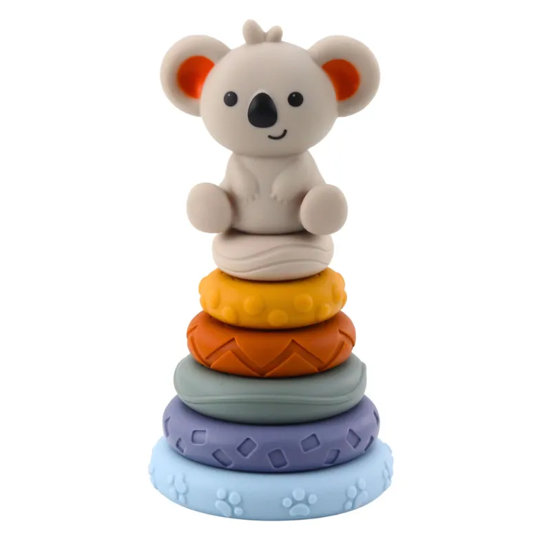 Klocki Sensoryczne Edukacyjne Wieża Z Miękkich Klocków Gumowe Koala 13 el