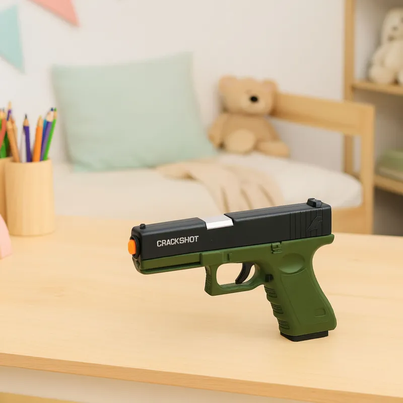 Pistolet Zabawkowy Naboje Piankowe Amunicja Łuski - Zielony