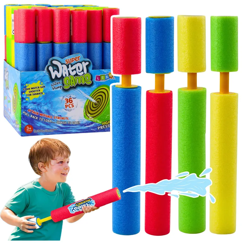 Broń Piankowa Na Wodę Pompka Tuba Wodna Kolorowa 30cm Mix