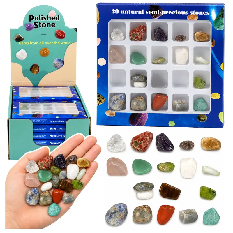 Zestaw Minerały Półszlachetne Kamienie Kolekcjonerskie Edukacyjne 20 szt